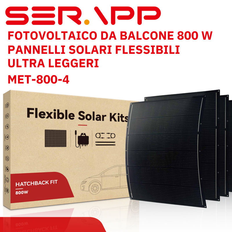 Kit Mini Fotovoltaico Balcone con Pannelli Flessibili 800 W Seraphim