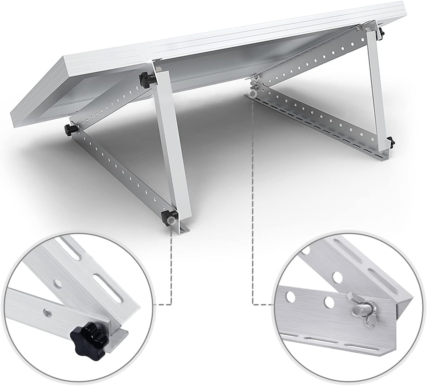 STAFFA DA PAVIMENTO / PARETE IN ALLUMINIO PER PANNELLI SOLARI