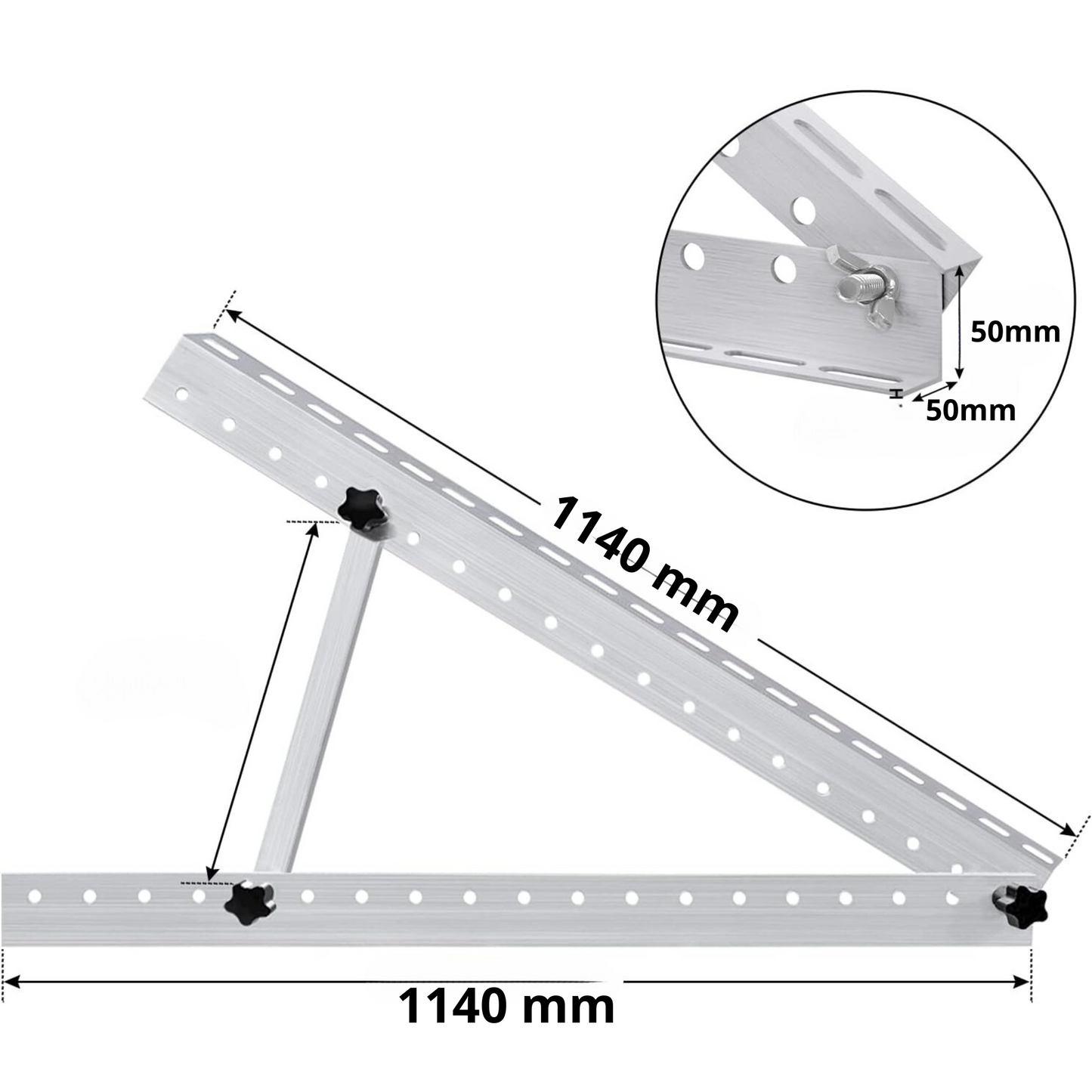 STAFFA DA PAVIMENTO / PARETE IN ALLUMINIO PER PANNELLI SOLARI