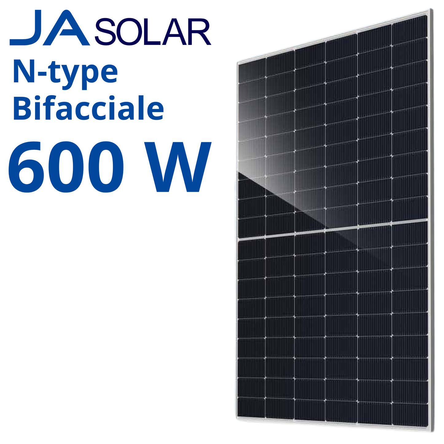 Pannello Solare Fotovoltaico 595-600W JA Solar Deep Blue 4.0 Pro N-Type Bifacciale Doppio Vetro