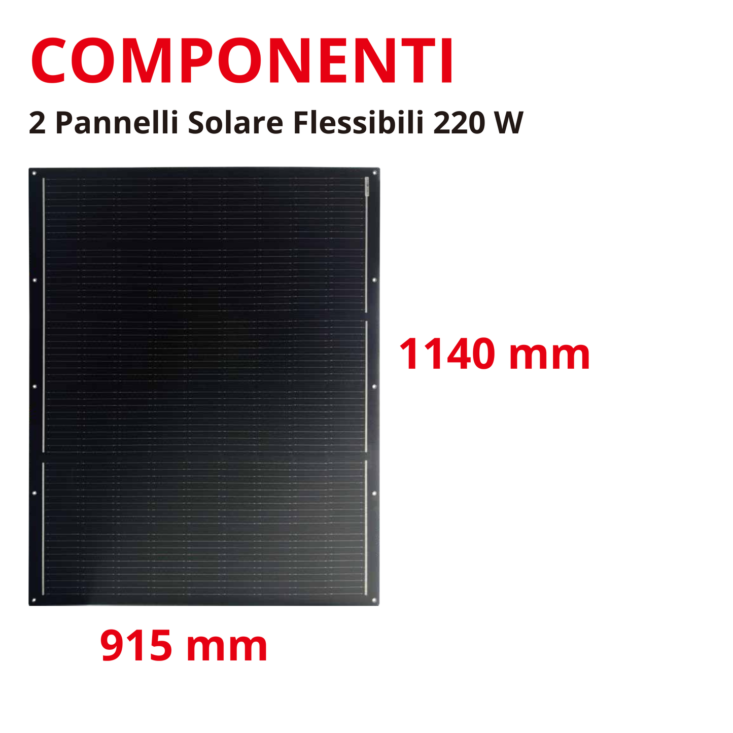 Pannelli Fotovoltaici Flessibili Ultraleggeri 440 W (2x220 W)