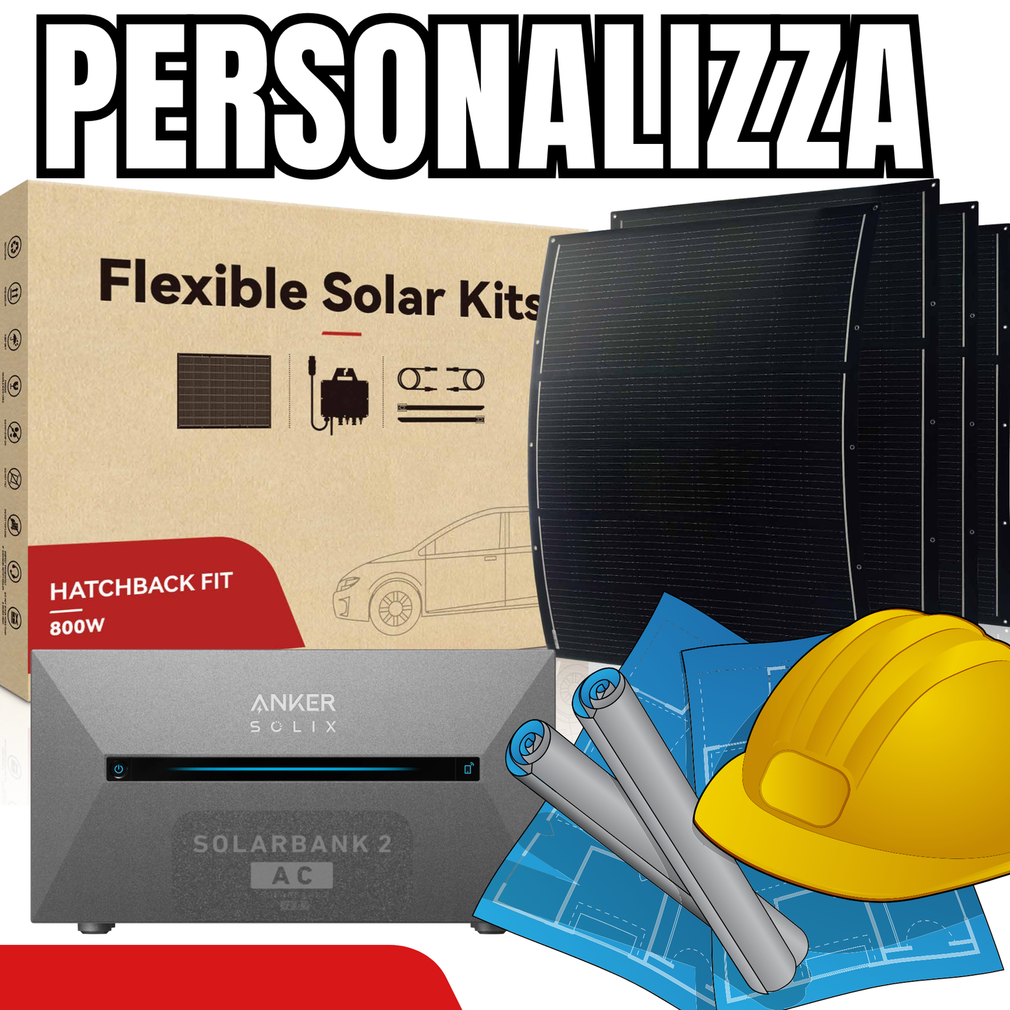 Kit Personalizzato Mini Fotovoltaico Ultra Leggero 800 W