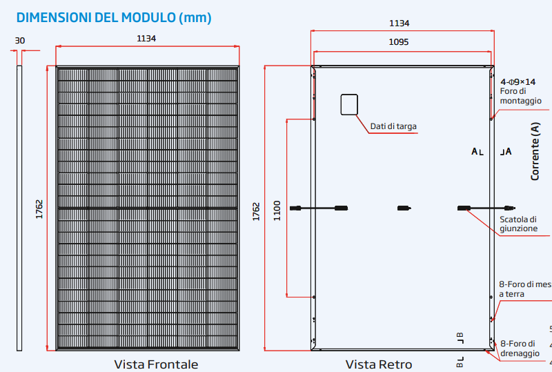 PANNELLO SOLARE 445-450 WP TRINA SOLAR VERTEX S+ NEG9R.28 N-TYPE TOPCON DOPPIO VETRO