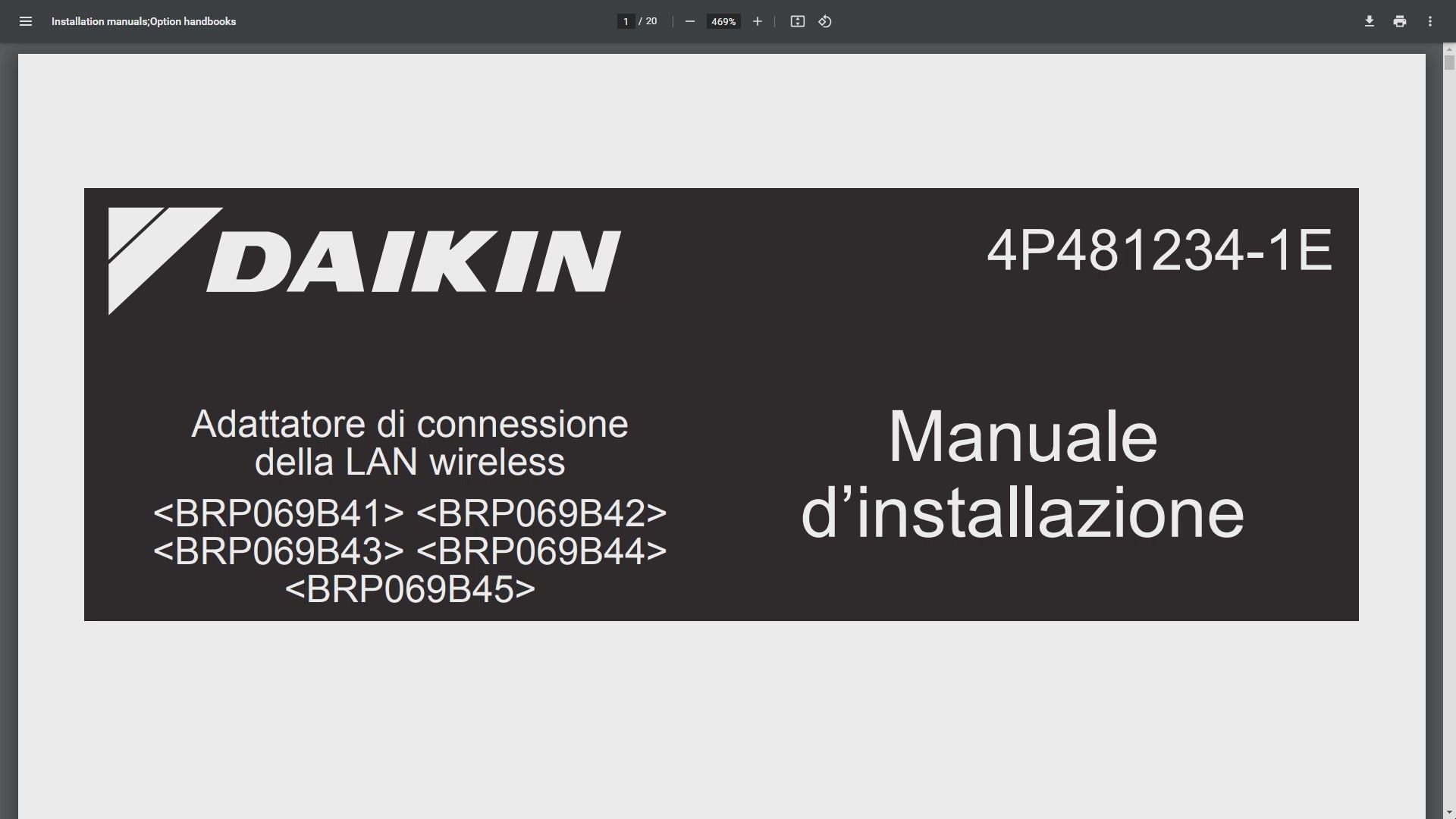 Manuale di istruzioni Daikin BRP069B41 42 43 44 45